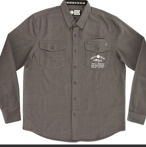 Salty Crew Men Seafarer Long Sleeve Woven Collar Shirt Find Refuge in the Sea